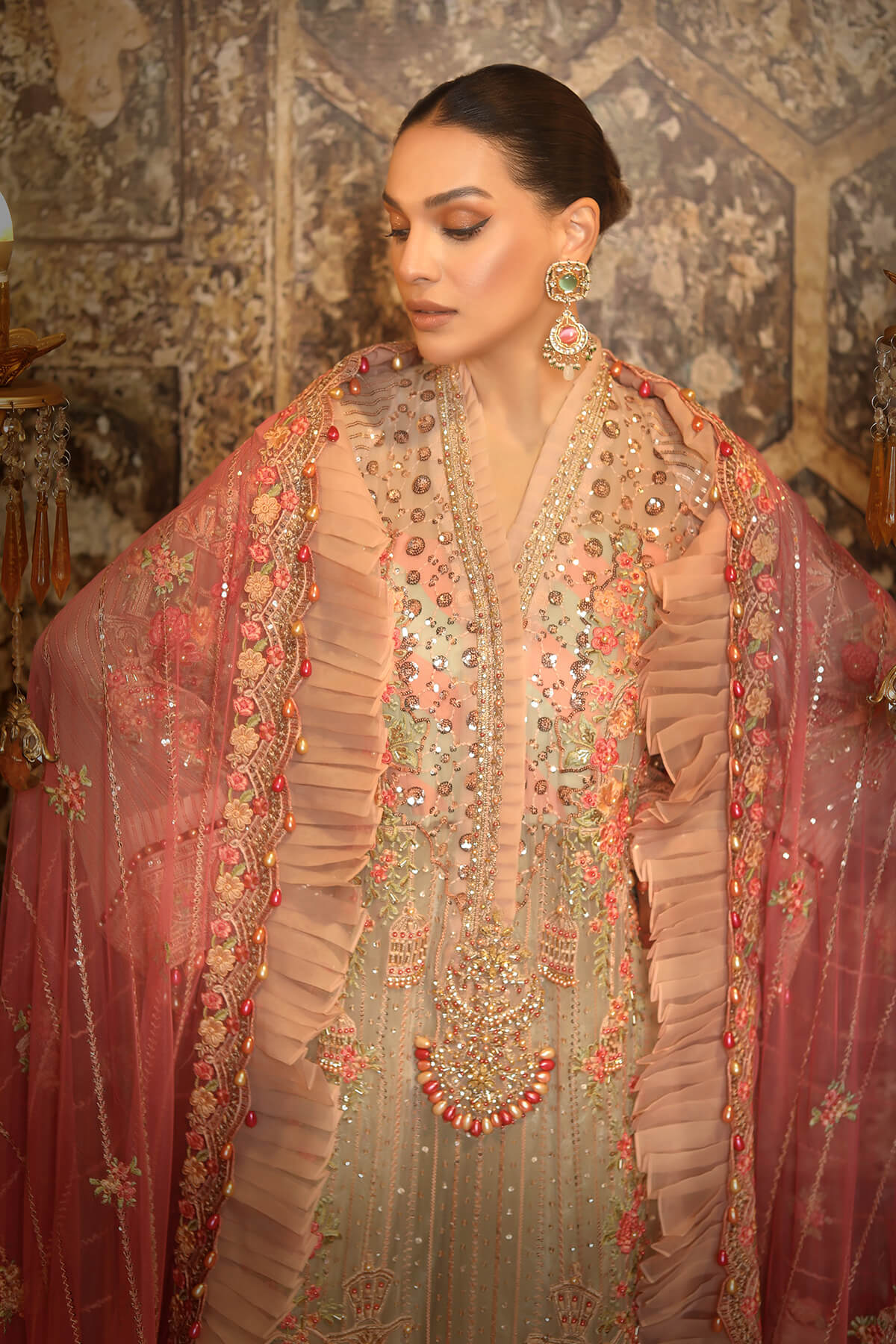 Raeesa Premium | Nooraniat | D8-Blushing Peach