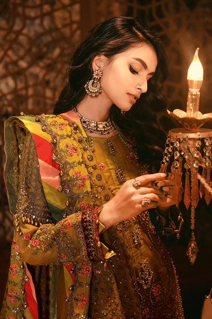 Raeesa Premium | Nooraniat | D2-Olive Green