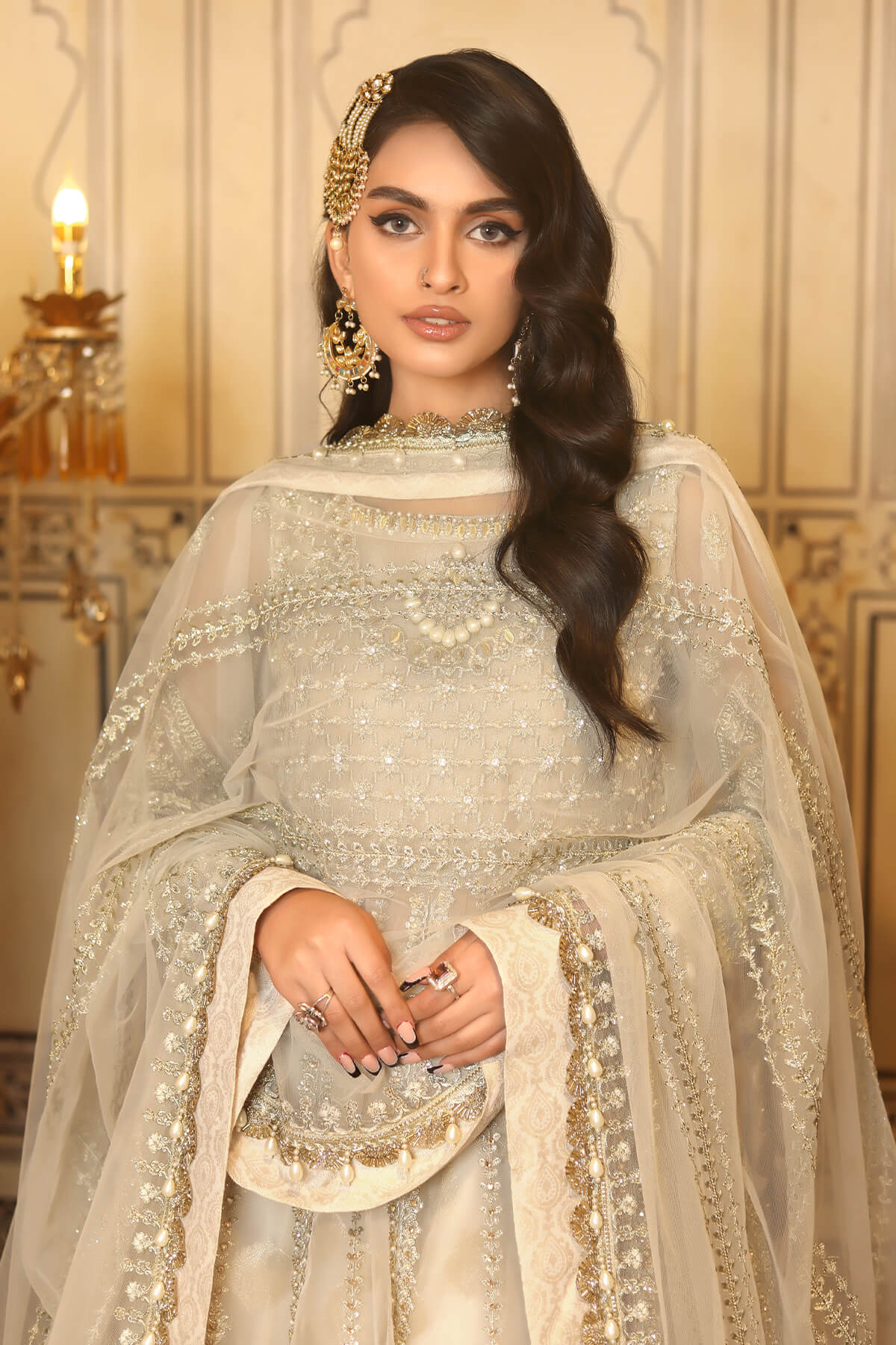 Raeesa Premium | Nooraniat | D6-Rose White